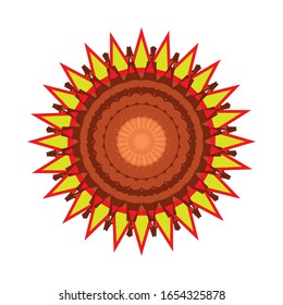 illustration vector graphic of Mandala flower decoration, hand drawn round ornament, isolated design element on a white background. fit for logo, icon or symbol, etc