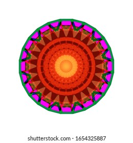 illustration vector graphic of Mandala flower decoration, hand drawn round ornament, isolated design element on a white background. fit for logo, icon or symbol, etc