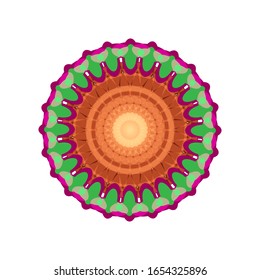 Grafik der Vektorillustration von Mandala Blumendekoration, handgezeichnet, rund um die Dekoration, einzelne Designelemente auf weißem Hintergrund.  geeignet für Logo, Symbol oder Symbol usw.
