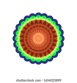 illustration vector graphic of Mandala flower decoration, hand drawn round ornament, isolated design element on a white background. fit for logo, icon or symbol, etc