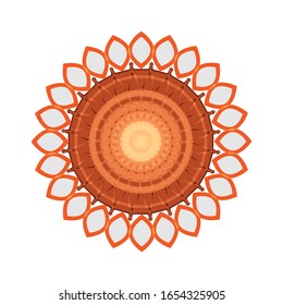 illustration vector graphic of Mandala flower decoration, hand drawn round ornament, isolated design element on a white background. fit for logo, icon or symbol, etc