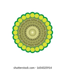 ilustración vectorial de decoración floral Mandala, adorno redondo a mano, elemento de diseño aislado sobre fondo blanco.  para el logotipo, icono o símbolo, etc