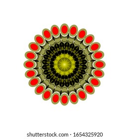 illustration vector graphic of Mandala flower decoration, hand drawn round ornament, isolated design element on a white background. fit for logo, icon or symbol, etc