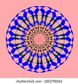 illustration vector graphic of mandala flower with yellow, red, blue, purple, green color and circle, rectangular, square shape