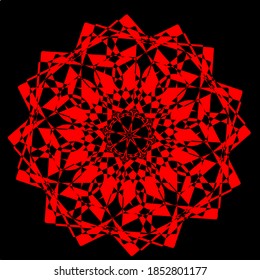 illustration vector graphic of mandala flower with yellow, red, blue, purple, green color and circle, rectangular, square shape