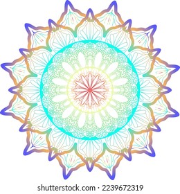 Illustration Vector Graphic Of Mandala Flower Part Four Color Version