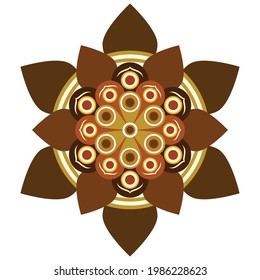 ilustración vectorial gráfico de mandala color completo. adecuado para diseños cerámicos, tatuajes, papel tapiz y aplicaciones de impresión digital