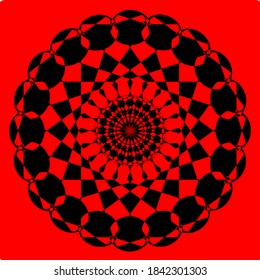 illustration vector graphic of mandala with squares, circle and rectangular shape black color