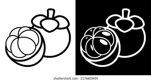 Illustration Vector Graphic of mangosteen fruit, food icon