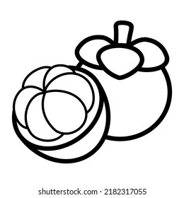 Illustration Vector Graphic of mangosteen fruit, food icon