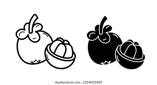Illustration Vector Graphic of Mangosteen Fruit