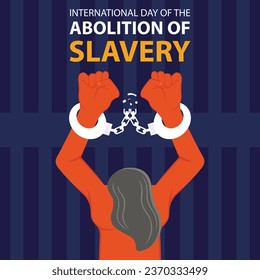ilustración vectorial gráfica de las manos de un hombre están sueltas de la cadena de esposas, perfecto para el día internacional, abolición de la esclavitud, celebración, tarjeta de saludo, etc.