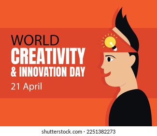 illustration vector graphic of a man's head was open and filled with bright lights, perfect for international day, world creativity and innovation day, celebrate, greeting card, etc.