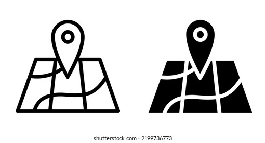 Illustration Vector graphic of map icon. Fit for vacation, tourism, holiday etc. 