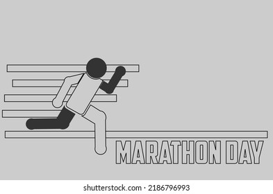 illustration vector graphic of marathon day icon