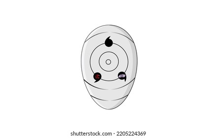 illustration vector graphic of the mask that obito wears with the eyes