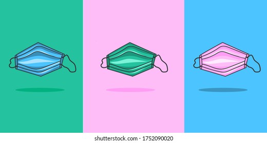 Illustration vector graphic of Masker front view and Use Your Masker for prevention action Covid-19 good for social media content and poster design when pandemic accident.