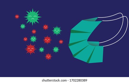 Illustration vector graphic of Masker with hand draw good for icon. corona virus, covid-19