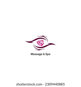 Illustration Vector graphic of massage parlor or SPA salon fit for rose in hands
