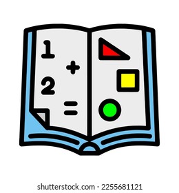 Illustration Vector Graphic of  math book, school study icon. Cartoon