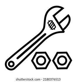 Ilustración Vector Gráfico de herramienta de medición, construcción de tuercas, icono de equipo