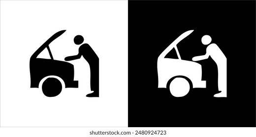 Illustration vector graphic of mechanic symbol, black and white