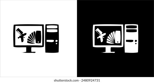 Ilustración Vector gráfico de símbolo mecánico, blanco y negro