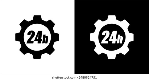 Illustration vector graphic of mechanic symbol, black and white