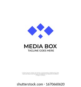 illustration vector graphic media box logo with simple style, memorable.  fit for business  your logo