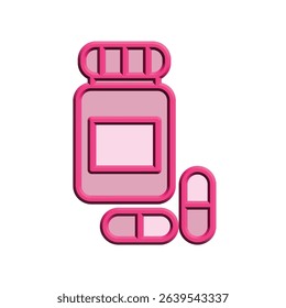 Illustration Vector graphic of medicine jar icon. Fit for bottle, medical, pharmacy, health, container etc.