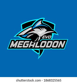 illustration vector graphic of megalodon esports  team logo