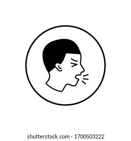 Illustration der Vektorillustration von Männern, die für Anwendungen niesen
