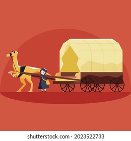 Illustration vector graphic of merchant in the fantasy world, suitable for mascot, background, decoration, etc. 