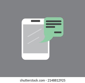 Gráfico vectorial de ilustración del icono de mensaje. Concepto de diseño plano. Perfecto para icono, signo, símbolo, web, aplicación, fondo, plantilla, etc.