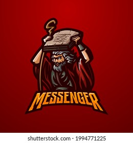 ilustración vectorial gráfico del logo de la mascota de mensajero perfecto para el equipo deportivo y de deportes electrónicos