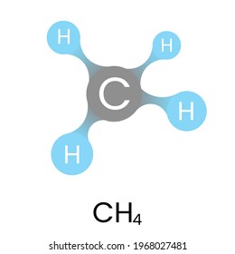 Illustration vector graphic of Methane (CH4) molecule, good for item science and chemistry content.