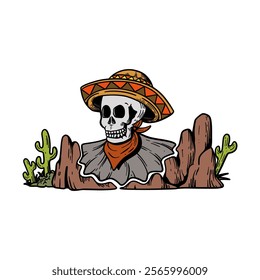 illustration vector graphic mexico skull for design, template, elemen, illustration, etc