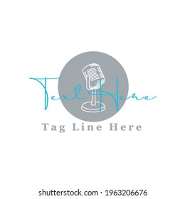 Illustration Vector graphic of microphone logo, fit for broadcast, podcasting, radio etc.