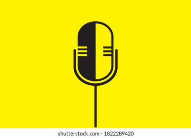 Vektorgrafik der Illustration von Mikrofon, ideal für Podcast-Logo zum Öffnen von Videoinhalten usw.
