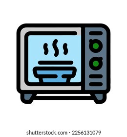 Illustration Vector Graphic of  Microwave, cooking, home appliances Icon. Cartoon.