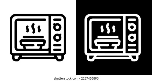 Illustration Vector Graphic of  Microwave, cooking, home appliances Icon. Black line icon
