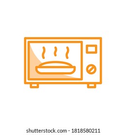 Ilustración Gráfica vectorial del icono de microondas. Apto para cocinar, horno, comida, electrodomésticos, aparatos electrónicos domésticos, etc.