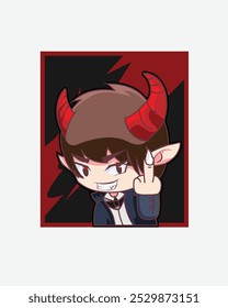 Ilustración Vector Gráfico Del Dedo Medio Del Diablo