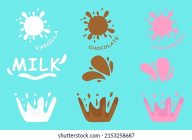 Illustration vector graphic of milk splash set. Perfect for milk product  brand.