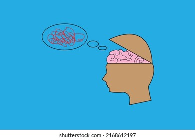 Illustration Vector Graphic Of mind tired .