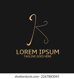 illustration vector graphic of minimalist letter K logo template with an elegant