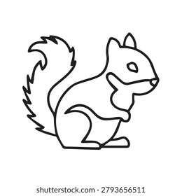Illustration vector graphic of Minimalist Squirrel Icon
