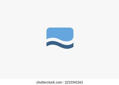 Illustration vector graphic of minimalist waves water and sky. Good for logo