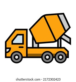 Illustration Vector Graphic of mixer truck, vehicle construction, work icon