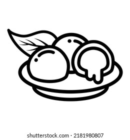 Illustration Vector Graphic of mochi asian food, food japanese sweet icon